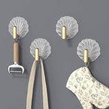 Gold & Silver Seashell Wall Hooks for Keys (Pack of 5)
