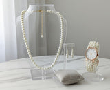 Pearl Studded & Beaded Jewellery Set with watch