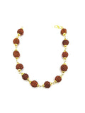 Golden cap Original & Stylish 5 Mukhi 5 Face Rudraksha bracelet for Men and Women